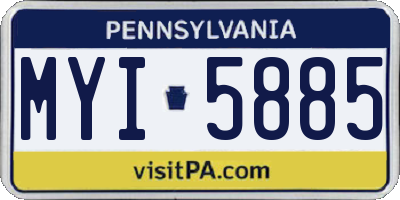 PA license plate MYI5885