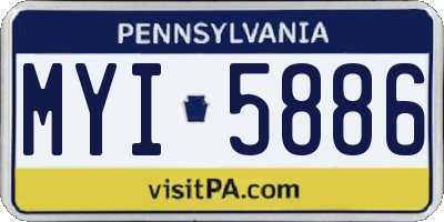PA license plate MYI5886
