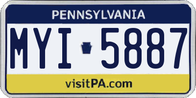 PA license plate MYI5887