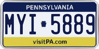 PA license plate MYI5889