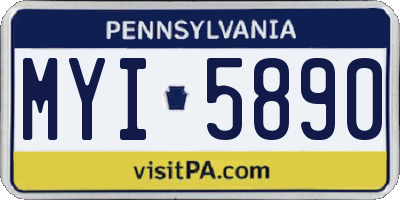 PA license plate MYI5890
