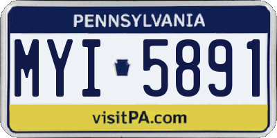 PA license plate MYI5891