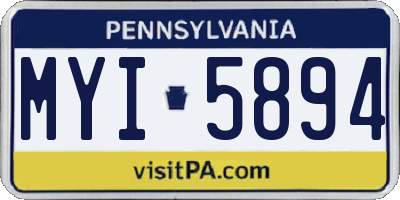 PA license plate MYI5894