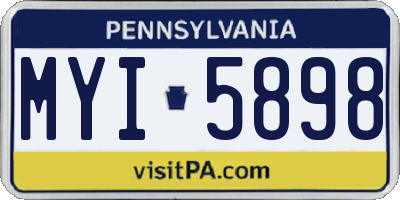PA license plate MYI5898