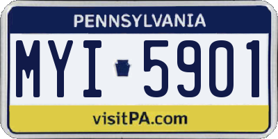 PA license plate MYI5901