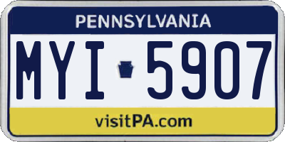 PA license plate MYI5907
