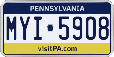 PA license plate MYI5908