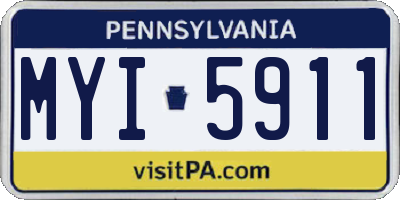 PA license plate MYI5911