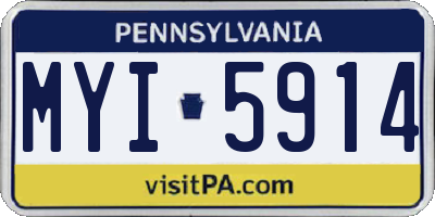 PA license plate MYI5914