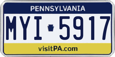 PA license plate MYI5917