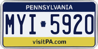 PA license plate MYI5920
