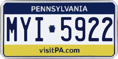 PA license plate MYI5922