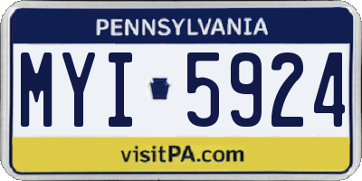 PA license plate MYI5924