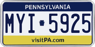 PA license plate MYI5925