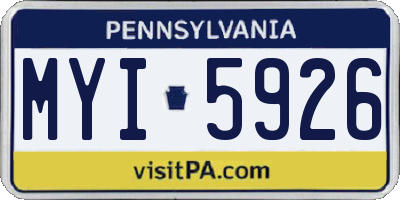 PA license plate MYI5926