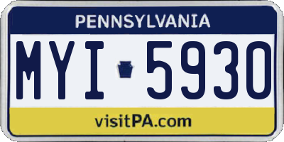 PA license plate MYI5930
