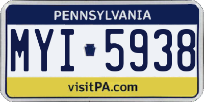 PA license plate MYI5938