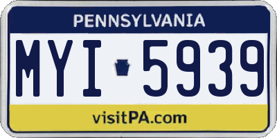 PA license plate MYI5939