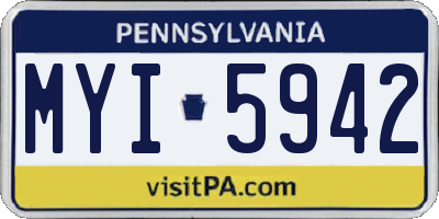 PA license plate MYI5942