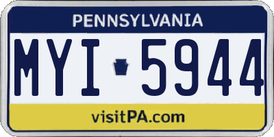 PA license plate MYI5944