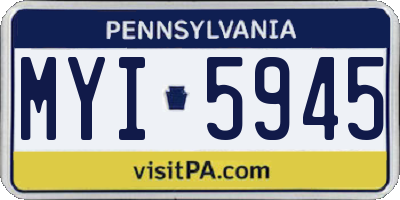 PA license plate MYI5945