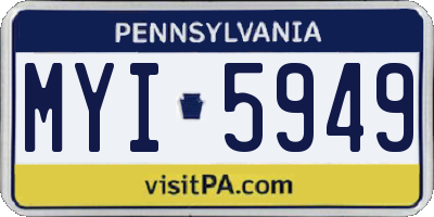 PA license plate MYI5949