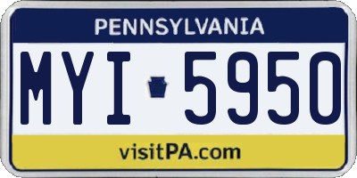 PA license plate MYI5950