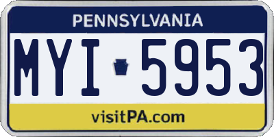 PA license plate MYI5953