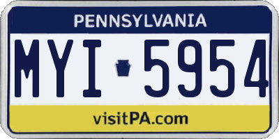 PA license plate MYI5954