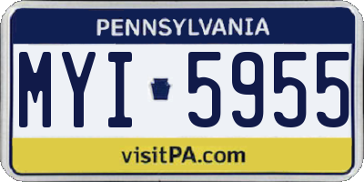 PA license plate MYI5955