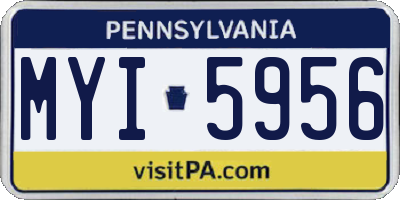 PA license plate MYI5956