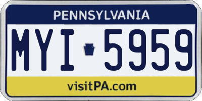 PA license plate MYI5959