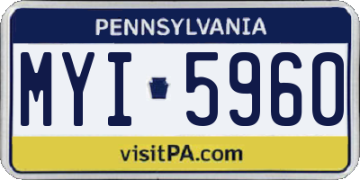 PA license plate MYI5960