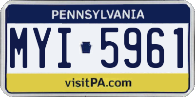 PA license plate MYI5961