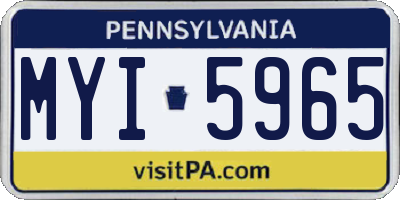 PA license plate MYI5965