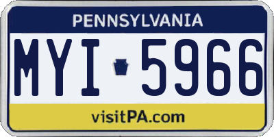 PA license plate MYI5966