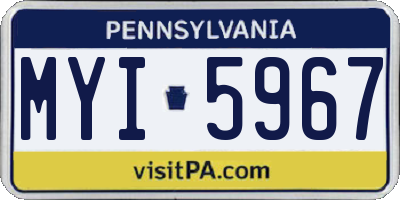 PA license plate MYI5967