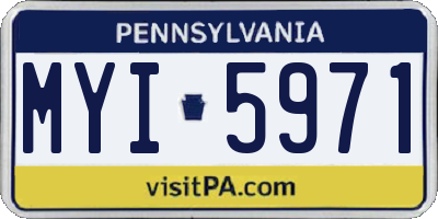 PA license plate MYI5971