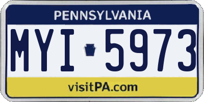 PA license plate MYI5973