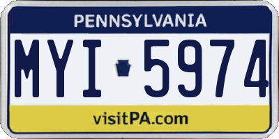 PA license plate MYI5974