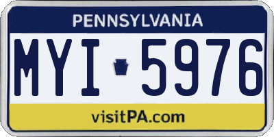 PA license plate MYI5976