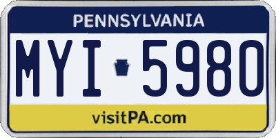 PA license plate MYI5980