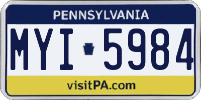 PA license plate MYI5984