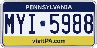 PA license plate MYI5988