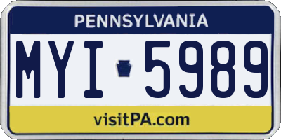 PA license plate MYI5989