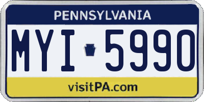PA license plate MYI5990