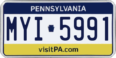 PA license plate MYI5991