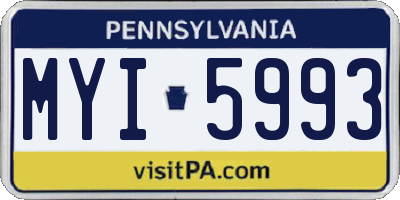 PA license plate MYI5993