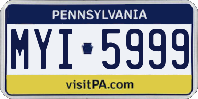 PA license plate MYI5999