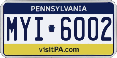 PA license plate MYI6002